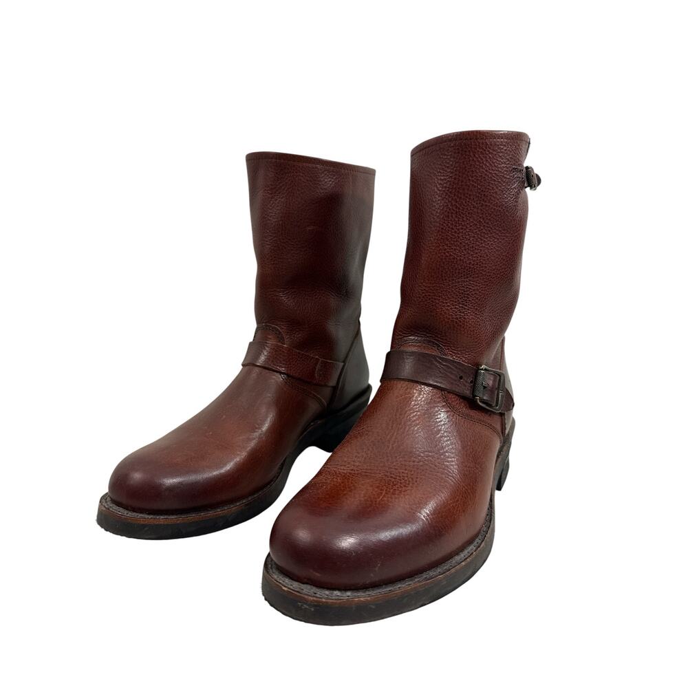 Frye Men’s Engineer Buckle Boots Brown Leather Pull On Vintage Style Size 11.5 M